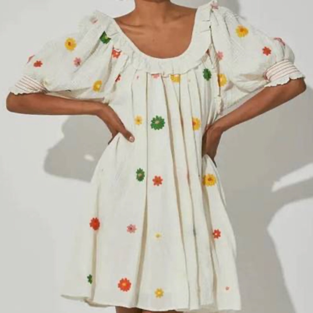 Cleobella Eleanor embroidered mini dress. Medium, new with tag.